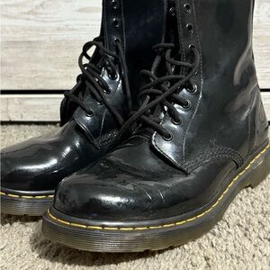Dr. Martens Black Boots with Yellow Accents